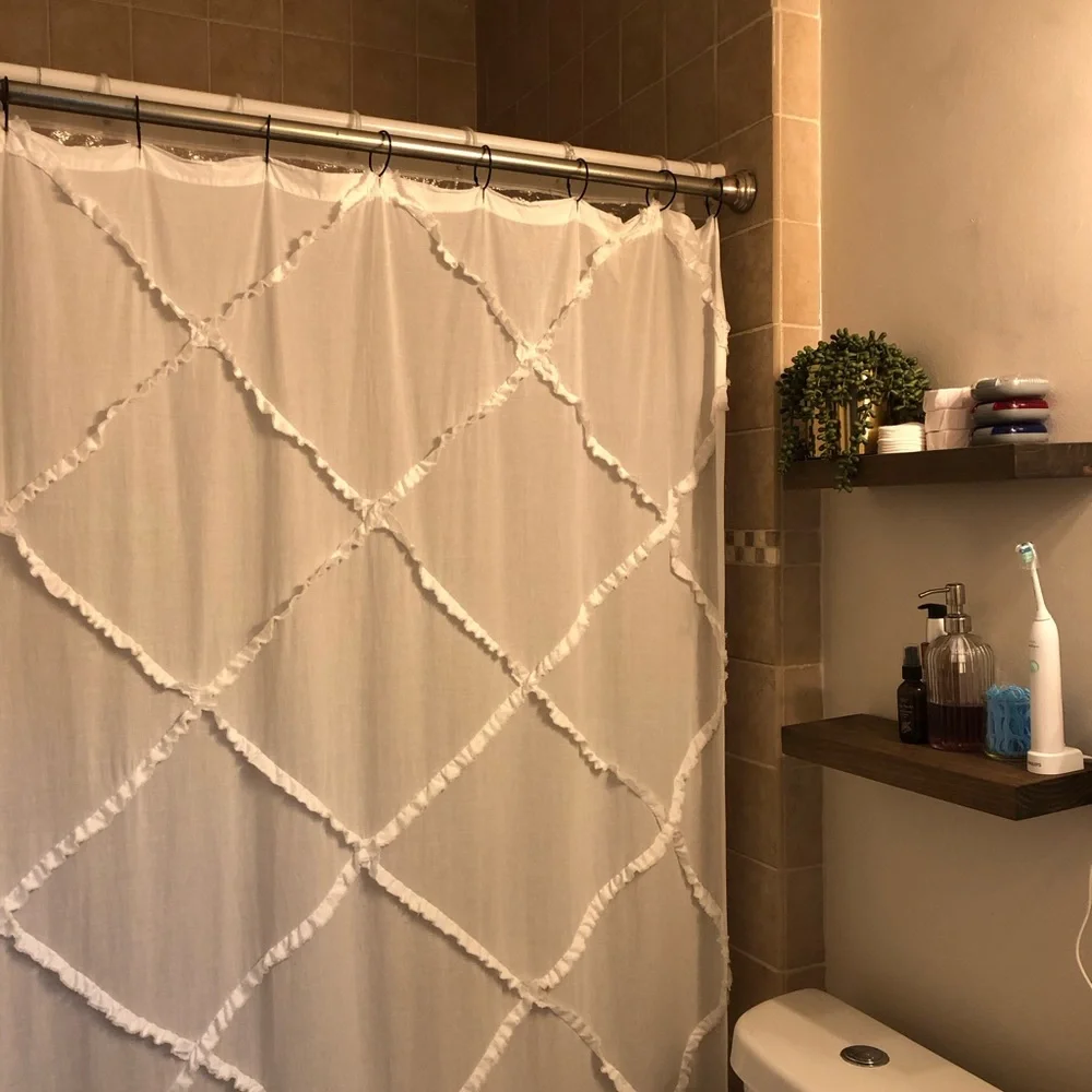 Laura Ashley Elegant White Shower Curtain